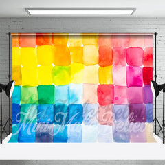 Aperturee - Watercolor Colorblock Cake Smash Photograph Backdrop