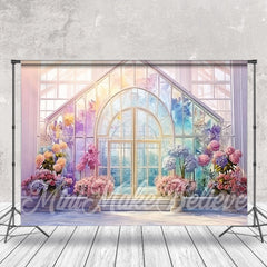 Aperturee - Watercolor Floral Glass Architectural Photo Backdrop