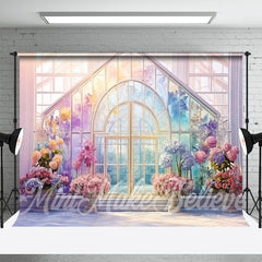 Aperturee - Watercolor Floral Glass Architectural Photo Backdrop