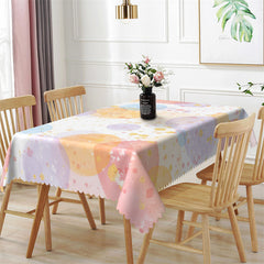 Aperturee - Watercolor Round Golden Dots Rectangle Tablecloth