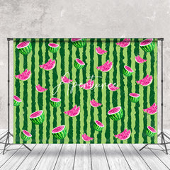 Aperturee - Watermelon Stripe Flesh Birthday Backdrop For Photo