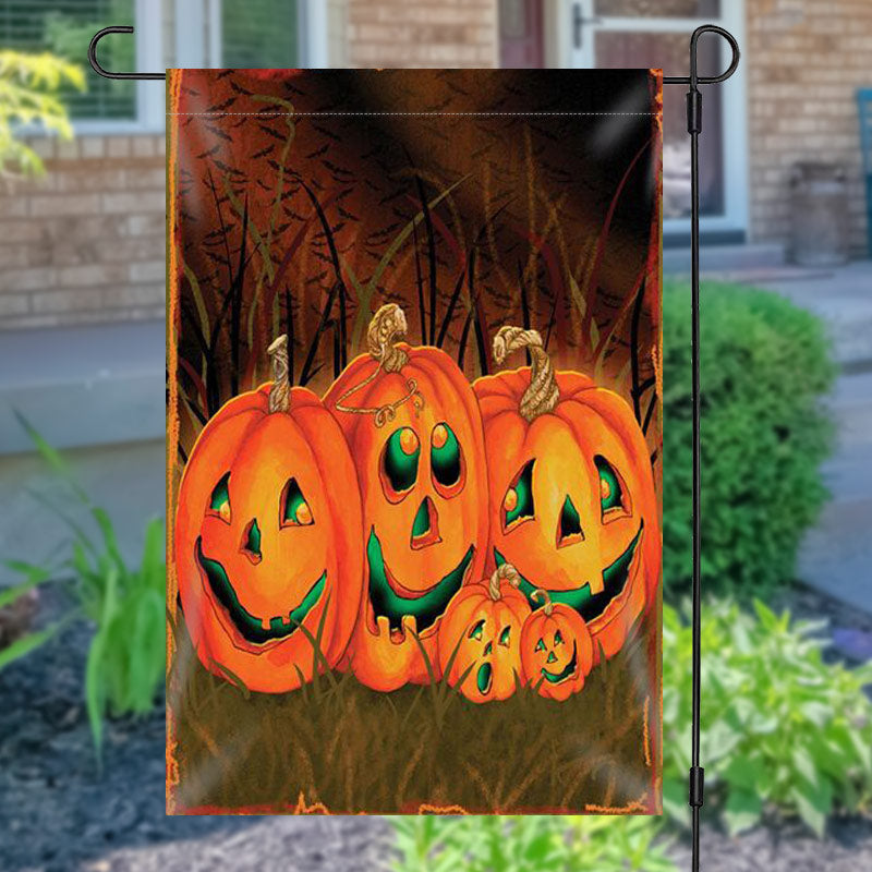 Aperturee - Waterproof Grass Pumpkins Yard Flag For Halloween Decor