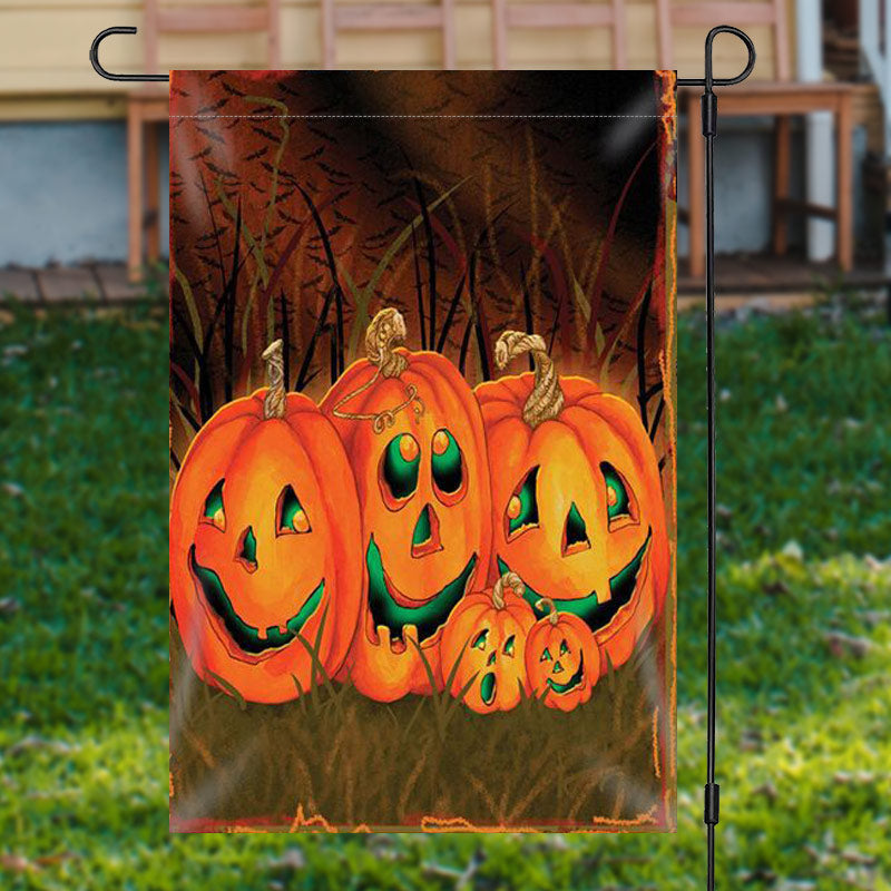 Aperturee - Waterproof Grass Pumpkins Yard Flag For Halloween Decor