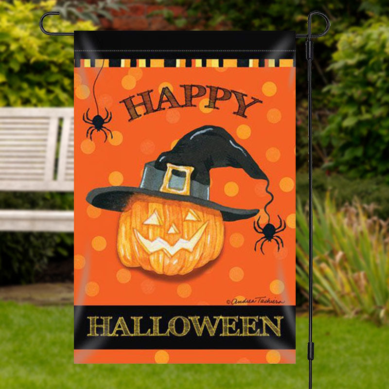 Aperturee - Waterproof Magic Pumpkin Halloween Orange Garden Flag