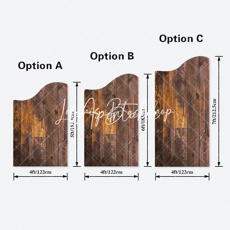 Aperturee - Wavy Vintage Brown Wood Grain Party Arch Backdrop