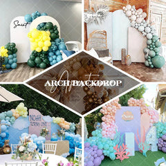 Aperturee - Wavy Vintage Brown Wood Grain Party Arch Backdrop