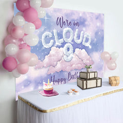 Aperturee - We Are On Cloud Dreamy Purple 9th Birthday Backdrop