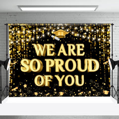 Aperturee - We Are So Pround Of You Black Gold Grad Backdrop