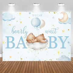 Aperturee - We Can Bearly Wait Bear Cloud Baby Shower Backdrop