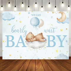 Aperturee - We Can Bearly Wait Bear Cloud Baby Shower Backdrop