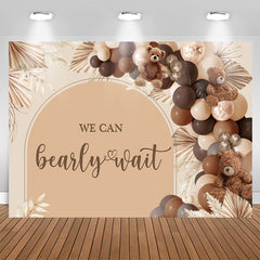 Aperturee - We Can Bearly Wait Brown Balloons Baby Shower Backdrop