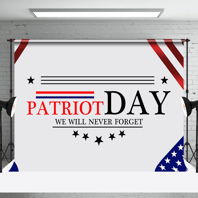 Aperturee - We Will Never Forget Usa Flag Patriot Day Backdrop