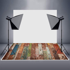 Aperturee - Peeling Paint Shabby Wood Photo Rubber Floor Mat