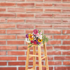 Aperturee - Weathered Retro Red Brick Portrait Photo Backdrop