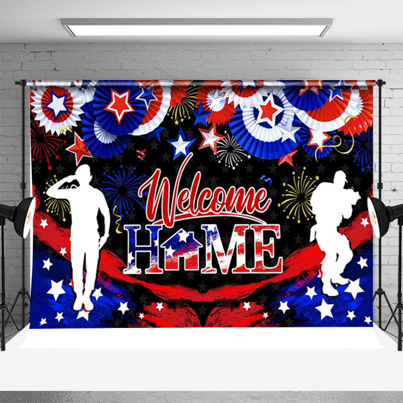 Aperturee - Welcome Home Soldier Star Independence Day Backdrop