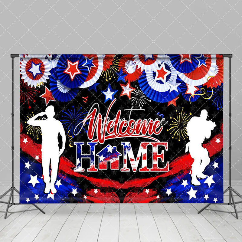 Aperturee - Welcome Home Soldier Star Independence Day Backdrop