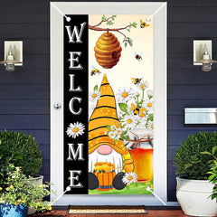 Aperturee - Welcome Honeycomb Bees Dwarf Baby Shower Door Cover