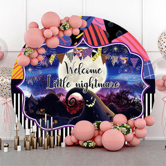 Aperturee Welcome Little Nightmare Halloween Round Backdrop