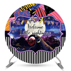 Aperturee Welcome Little Nightmare Halloween Round Backdrop