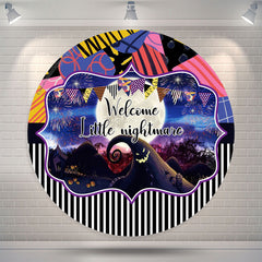 Aperturee - Welcome Little Nightmare Halloween Round Backdrop