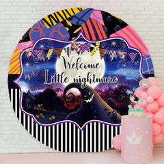 Aperturee - Welcome Little Nightmare Halloween Round Backdrop