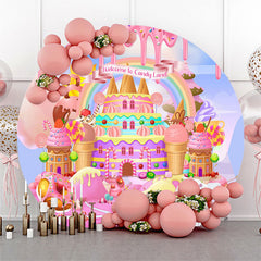 Aperturee Welcome To Candy Land Colorful Cakes Birthday Backdrop