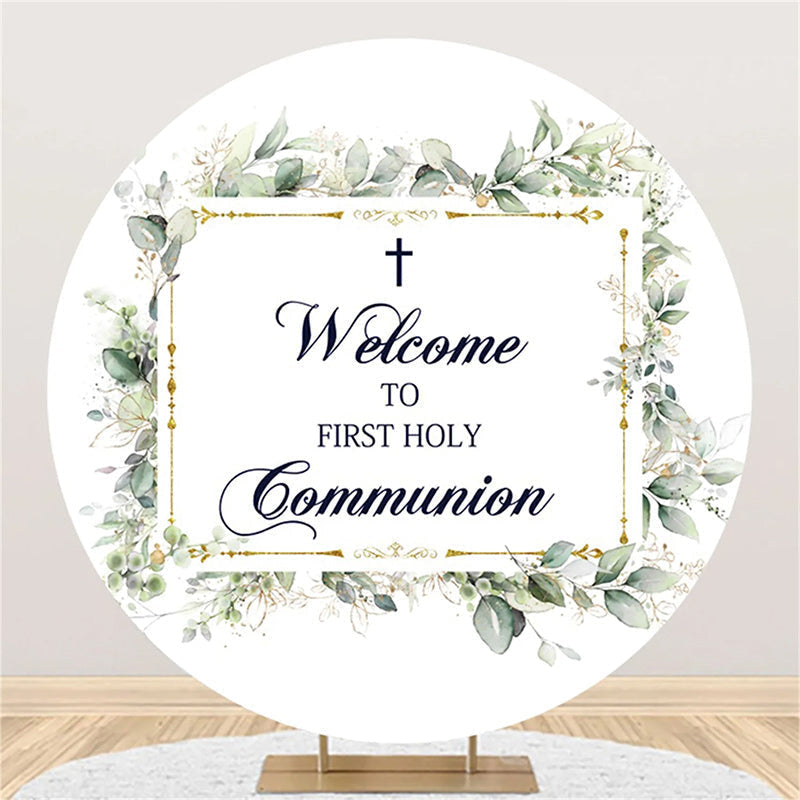 Aperturee - Welcome To First Holy Communion Baptism Backdrop