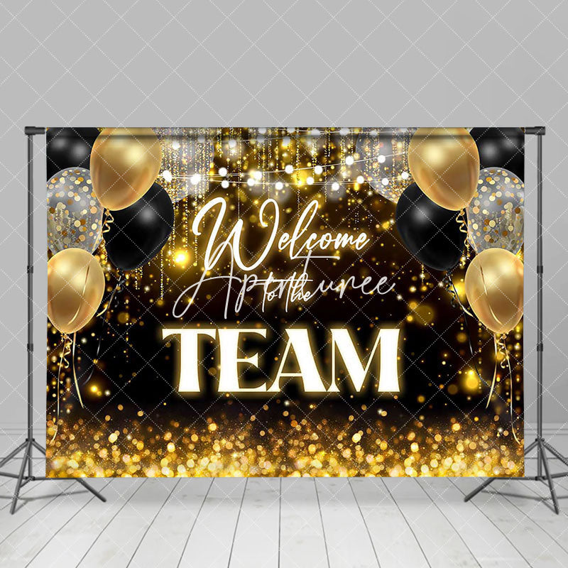 Aperturee - Welcome To The Team Glitter Colleague Party Backdrop