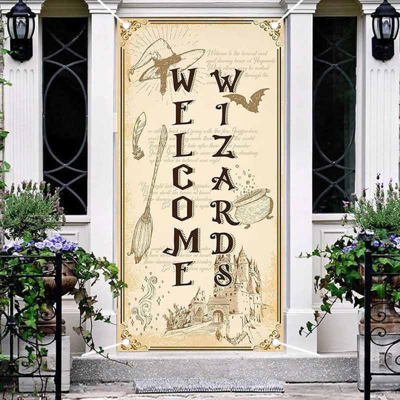 Aperturee - Welcome Wizards Hogwarts Baby Shower Door Cover