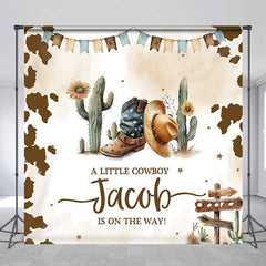 Aperturee - Western Cowboy Cactus Custom Baby Shower Backdrop