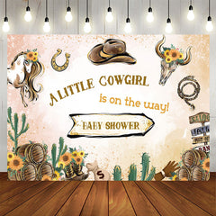 Aperturee - Western Cowgirl Floral Cactus Baby Shower Backdrop