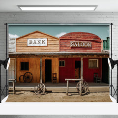 Aperturee - Western Desert Retro Bank Saloon Backdrop For Photo