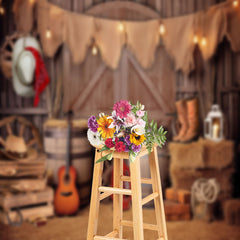 Aperturee - Western Wood House Hay Photo Architecture Backdrop