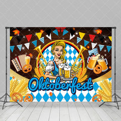 Aperturee - Wheat Bread Blonde Wooden Oktoberfest Party Backdrop