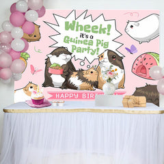 Aperturee - Wheek Its A Guinea Pig Party Happy Birthday Backdrop