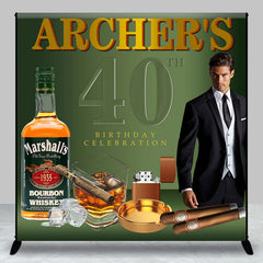 Aperturee - Whisky Cigar Men 40th Birthday Custom Photo Backdrop