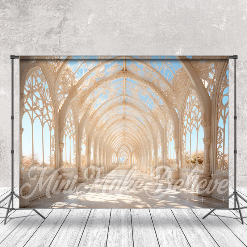 Aperturee - White Arched Palace Corridor Architecture Backdrop