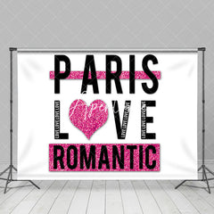 Aperturee - White Black Pink Paris Love Romantic Party Backdrop