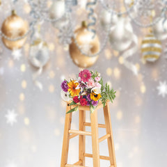 Aperturee - White Bokeh Ball Christmas Photo Sweep Backdrop