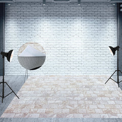 Aperturee - White Brick Plaid Light Pattern Rubber Floor Mat