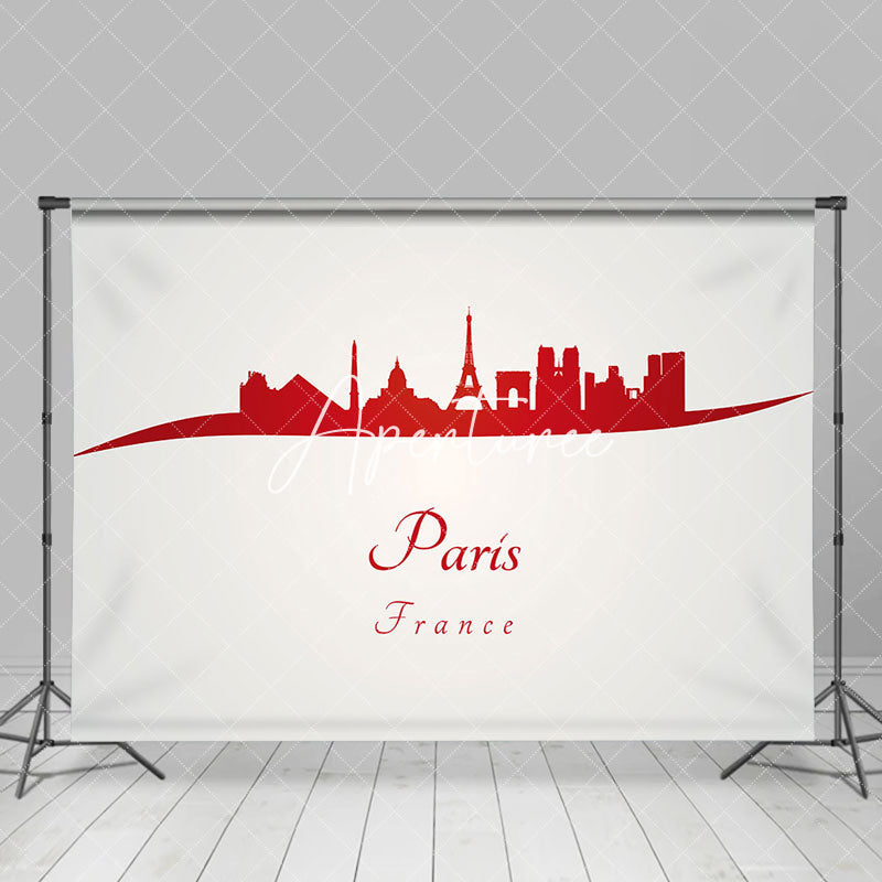 Aperturee - White City Silhouette Paris France Party Backdrop