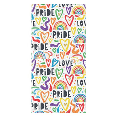 Aperturee - White Colorful Heart Rainbow Pride Month Beach Towel