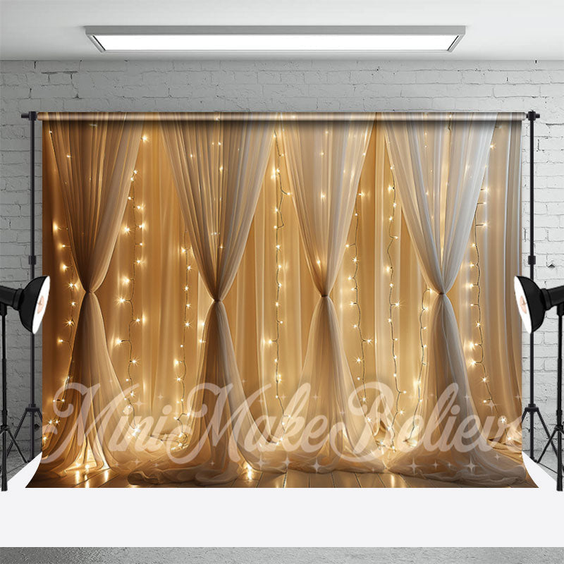 Aperturee - White Curtain Light Stripe Birthday Cake Smash Backdrop