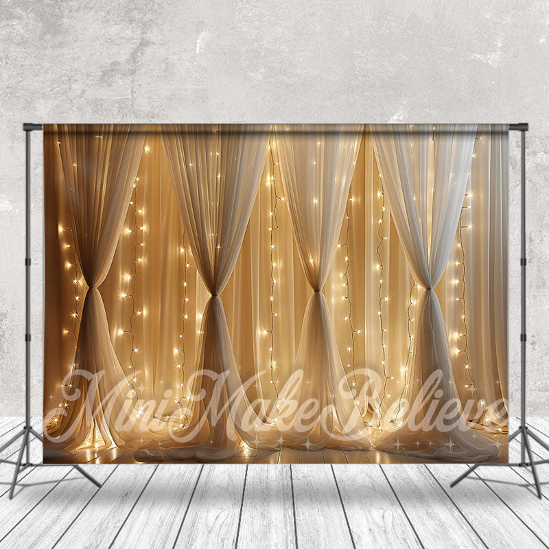 Aperturee - White Curtain Light Stripe Birthday Cake Smash Backdrop