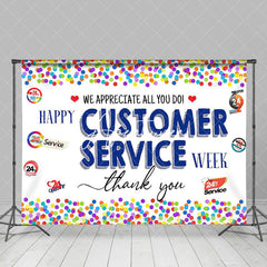 Aperturee - White Customer Service Week Appreciation Backdrop