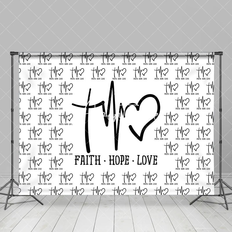 Aperturee - White Faith Hope Love Electrocardiogram Backdrop