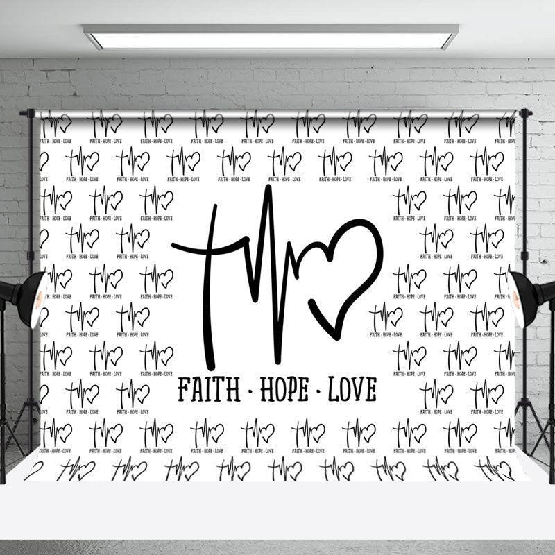 Aperturee - White Faith Hope Love Electrocardiogram Backdrop