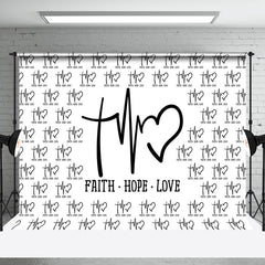 Aperturee - White Faith Hope Love Electrocardiogram Backdrop