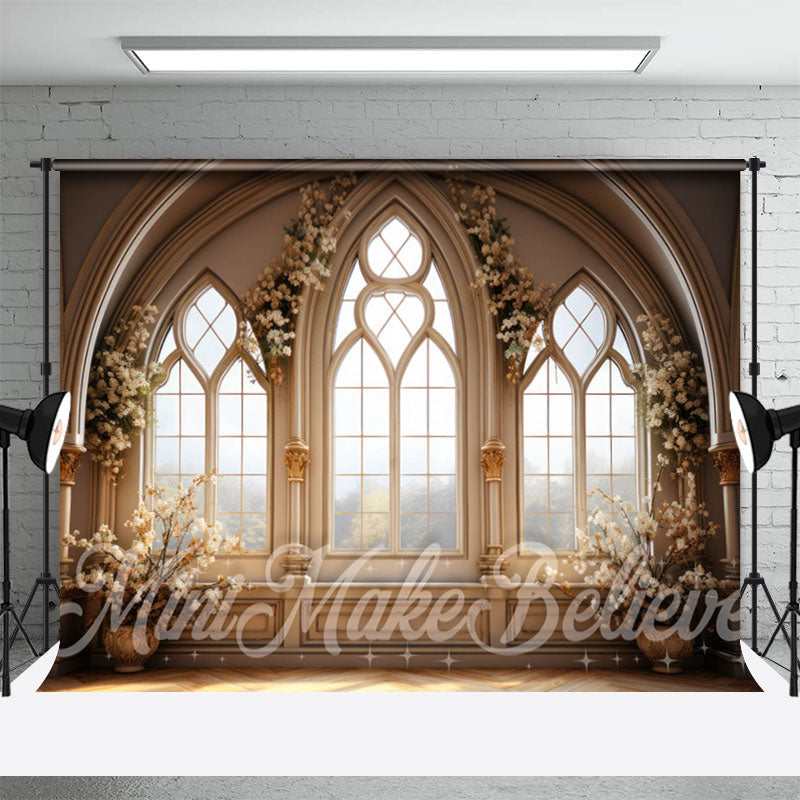 Aperturee - White Flowers Moslem Door And Window Photo Backdrop