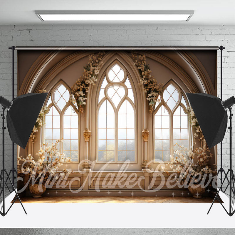 Aperturee - White Flowers Moslem Door And Window Photo Backdrop